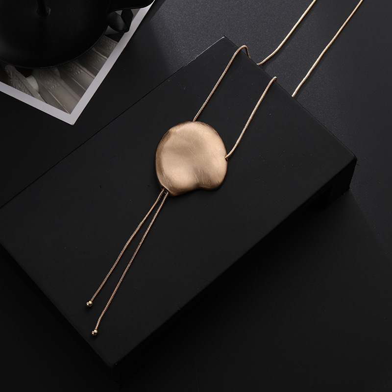 拉丝新款吊坠项链小众高级感合金速卖通女时尚流苏毛衣链批发详情12