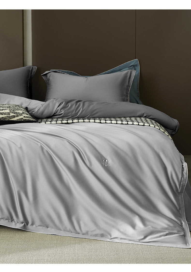 【春夏新品】60支长绒棉贡缎素色四件套送长辈送父母高级床上用品详情7