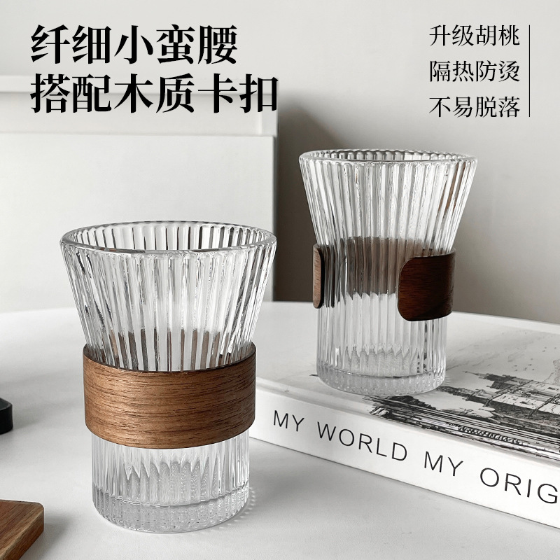 中式水杯套装玻璃杯子家用隔热防烫茶杯客厅待客果汁杯咖啡杯子详情3