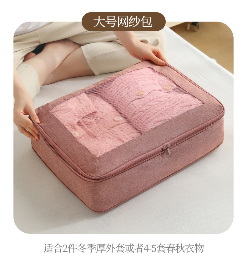 旅行收纳袋压缩衣物行李箱收纳包阳离子六件套出游整理包整理袋详情8