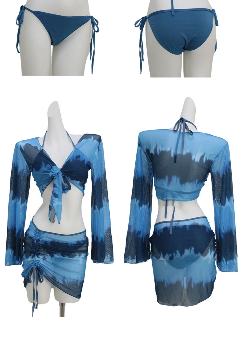 Swimsuit women bikini four-piece set, new conservative long-sleeved, sun protection, slimming, hot spring swimsuit women -107083 pic 11