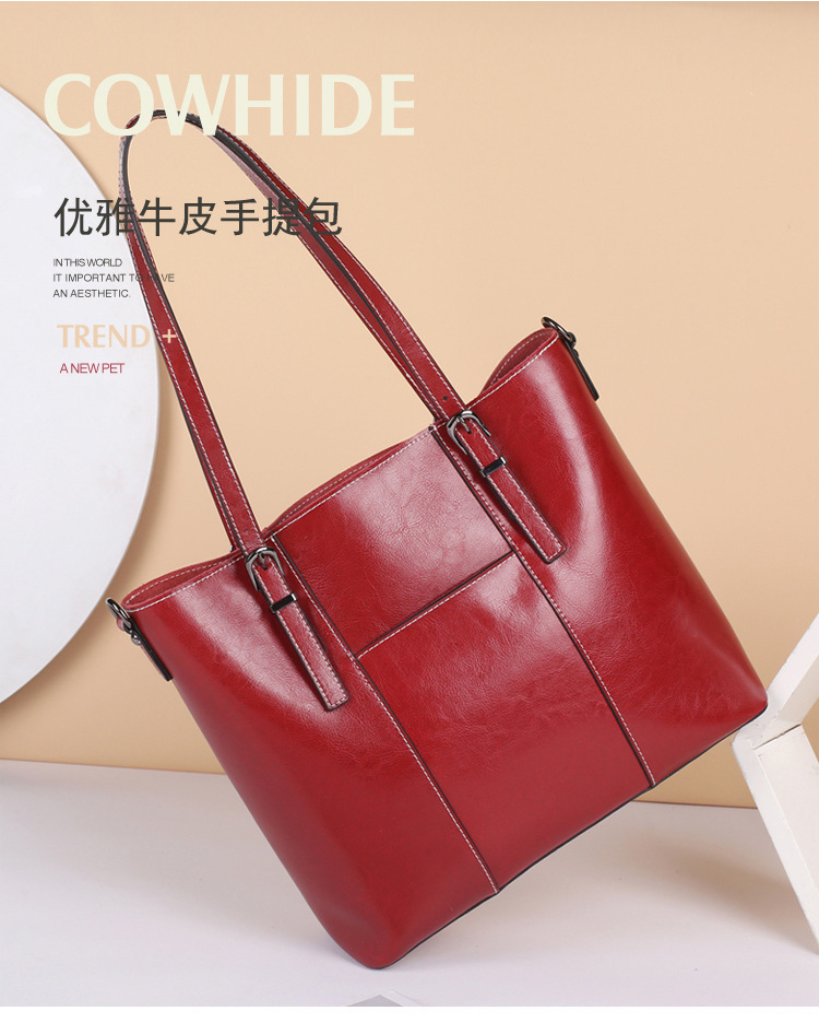大包包真皮女包2024新款潮时尚大容量牛皮斜挎包女手提托特单肩包详情1