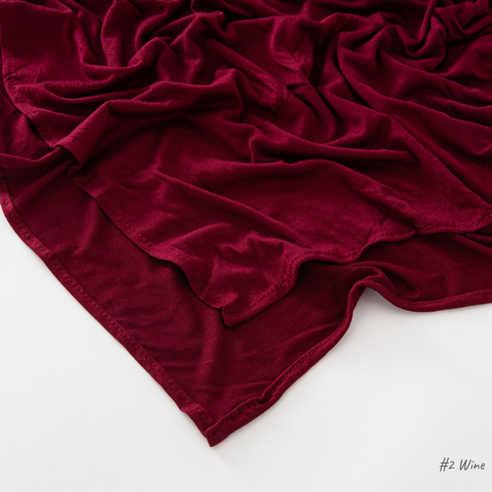 High-quality solid color modal rolled-up mercerized cotton scarves, shawls and headscarves for cross-border Middle East Jerseyscarf pic 23