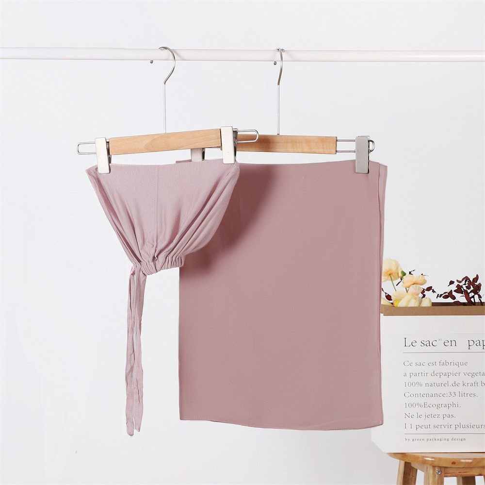 Adjustable small cap and chiffon headscarf one-piece set, multi-color in-stock scarf, Middle East Malaysia headscarf pic 26