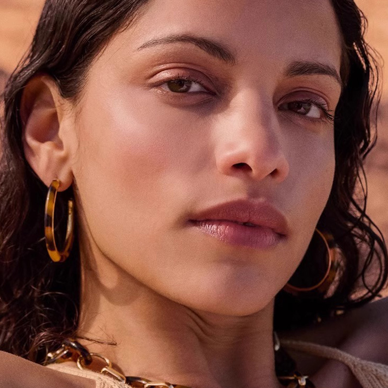 赵露思同款玳瑁色豹纹耳圈素圈耳环2025新款高级感夸张耳饰圈圈女详情12