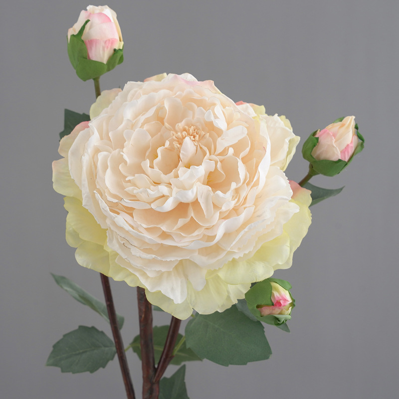 欧式复古仿真花焦边大牡丹假花芍药客厅餐桌花瓶插花绢花摄影道具详情10