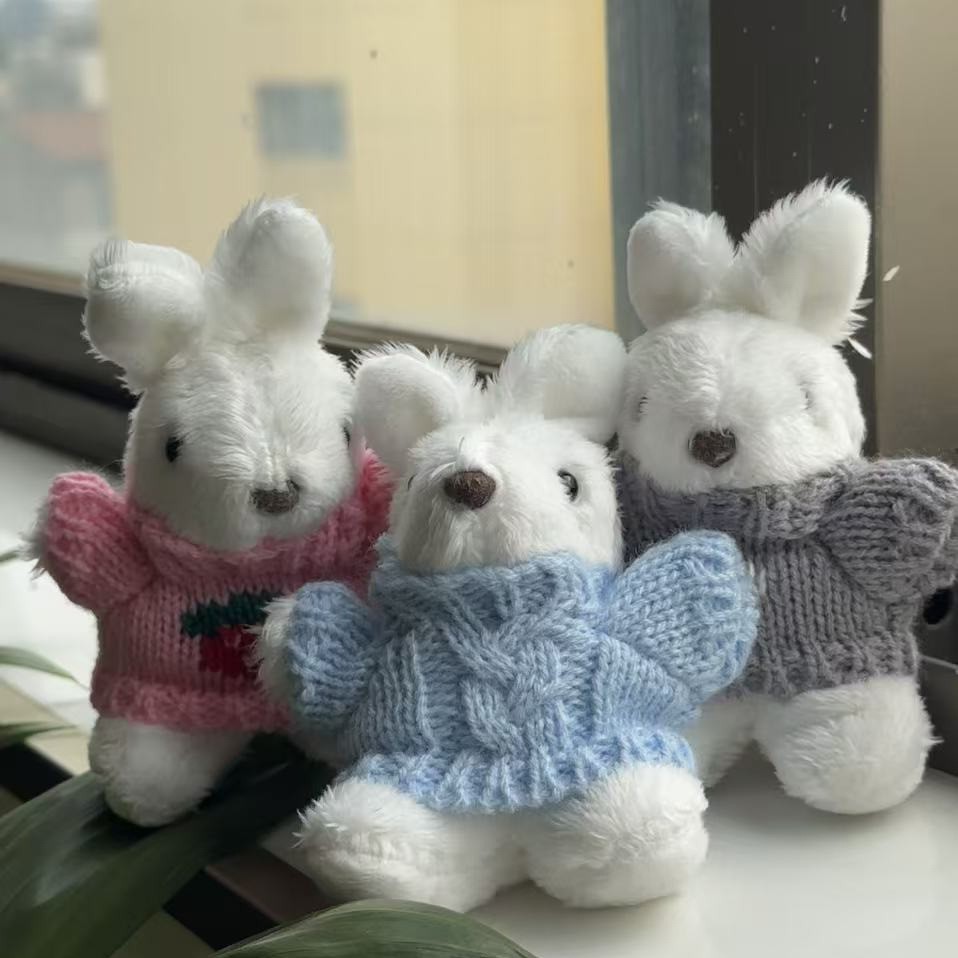 Creative dolls wearing sweaters, little rabbits, plush dolls, pendants, cute rabbit dolls, keychains, toy bags, pendants pic 10