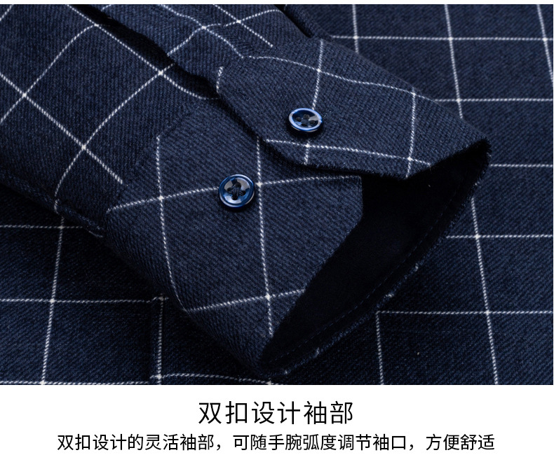 2025新款翻领休闲男士保暖衬衫宽松型格子现货棉冬季加厚中年男装详情43