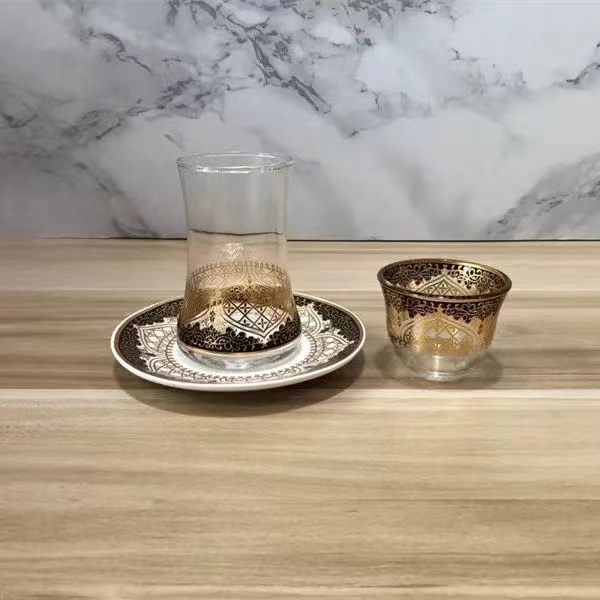 6ga golden red exotic Arabian flower tea cup, glass cup, Turkish style coffee cup, ins style afternoon tea pic 9