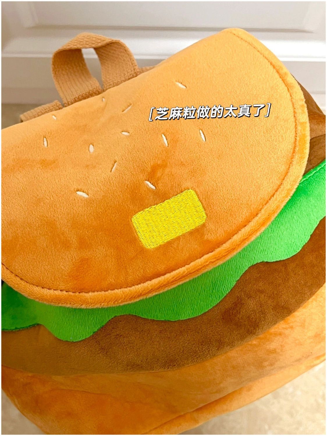 The same style of hamburger backpack as Xiaohongshu, cute cartoon student small backpack, large-capacity campus backpack for girls pic 15