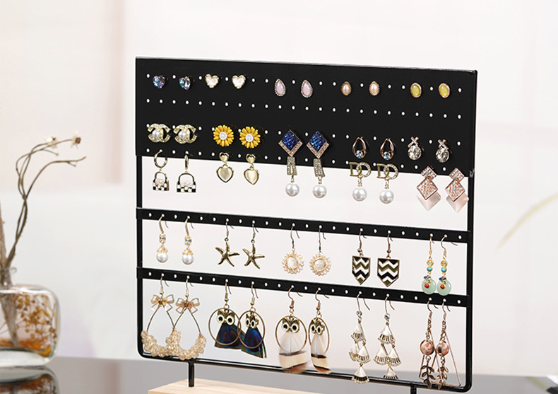 外贸新款金属144孔首饰架 桌面耳环戒指耳环架项链饰品架子展示架详情5
