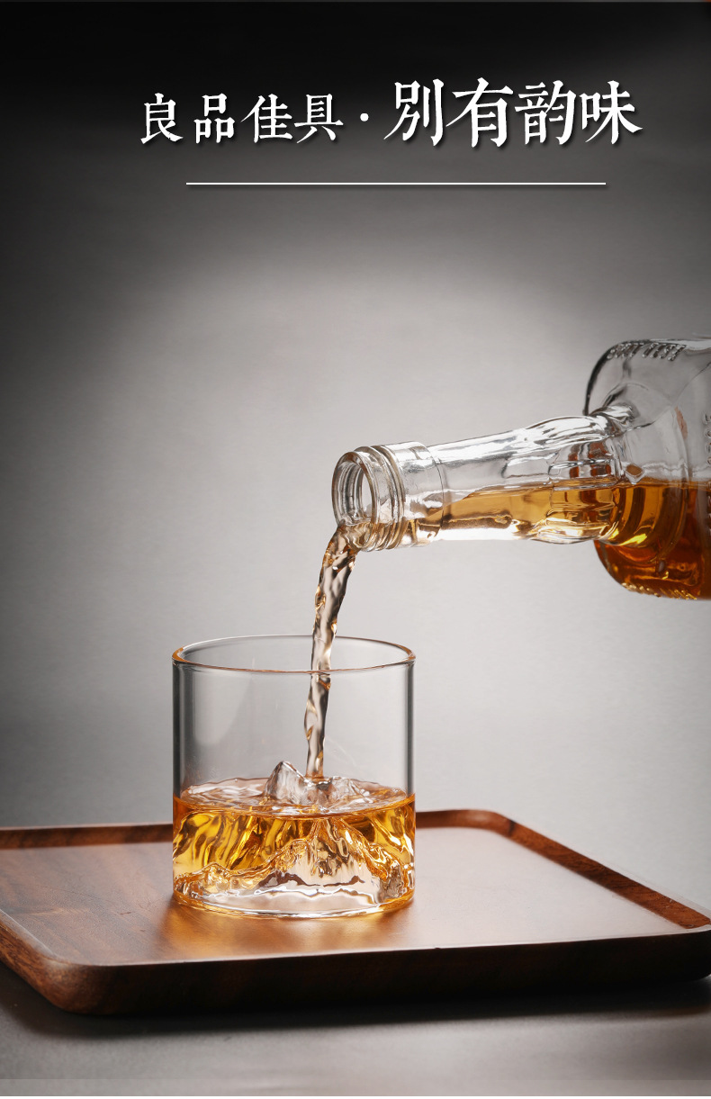 Wholesale and sale of glass mountain-viewing cups, mountain-collecting cups, whisky wine glasses, high borosilicate glass household water glasses and creative wine glasses pic 5