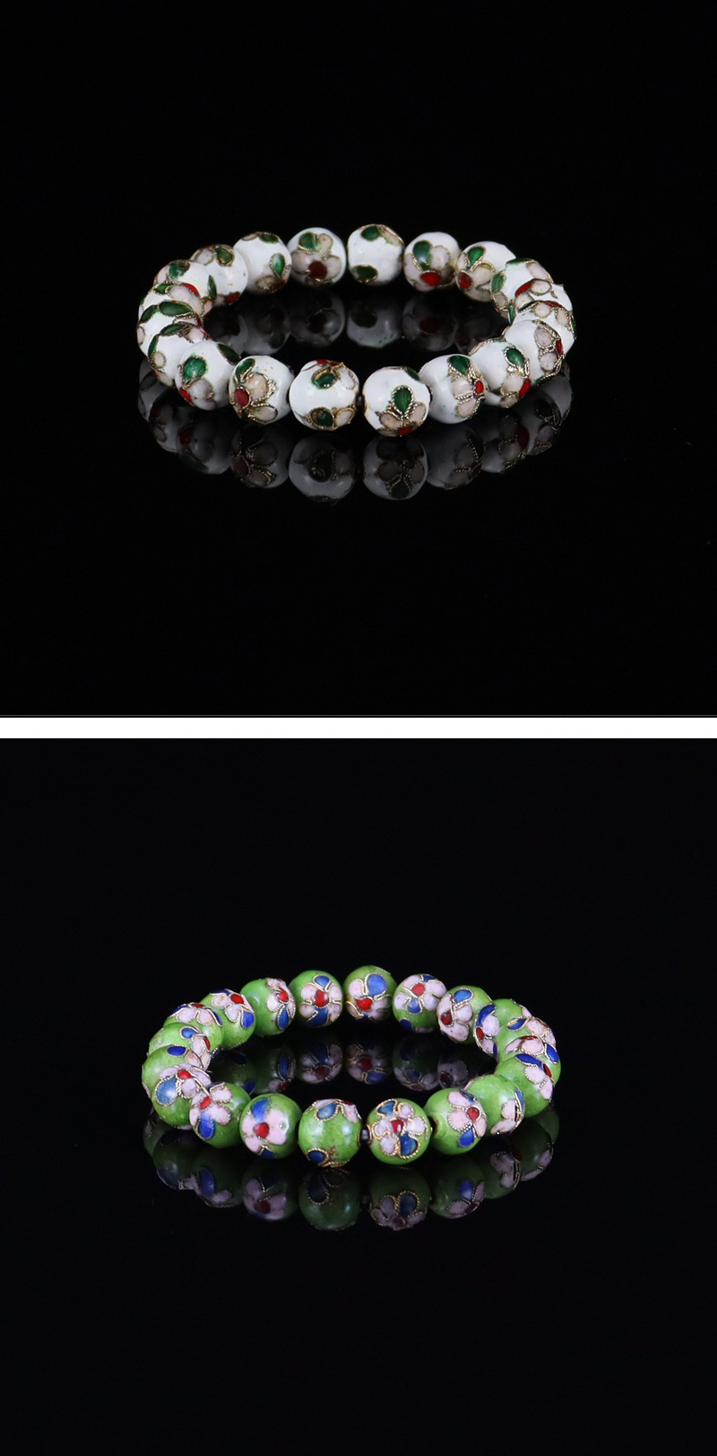 Beijing Cloisonne classical ethnic style jewelry, cloisonne enamel filigree silver blue round bead bracelet pic 30