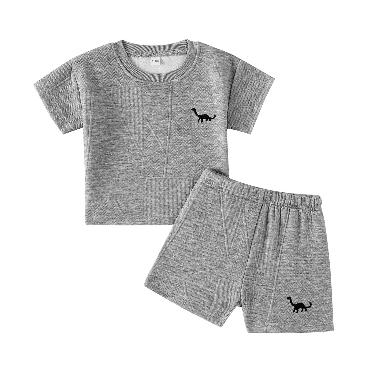 A simple and comfortable embroidered T-shirt and shorts set with horse racing patterns for boys aged 0-3 years old, a new summer sports outfit pic 33