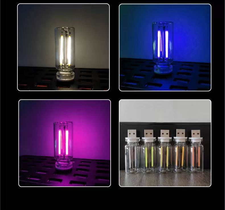New cross-border USB mini night light, touch bedside car ambient light, ceramic LED glass light pic 6