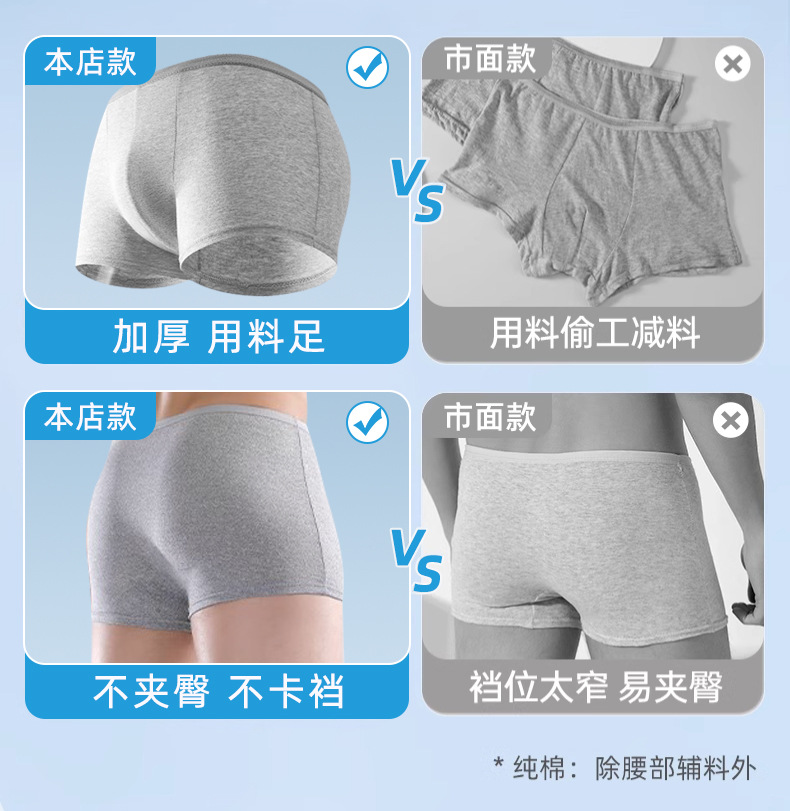 一次性内裤男士纯棉四角短裤大码平角日抛裤旅行酒店无菌免洗直穿详情2