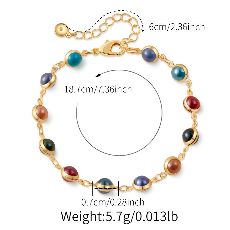 多巴胺手链跨境爱心设计小众几何水滴方形玻璃钻度假风小清新手饰详情3