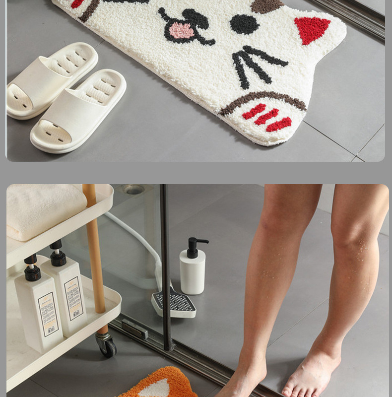 Bathroom absorbent MATS, floor MATS, cartoon flocked floor MATS, bathroom anti-slip floor MATS, home carpets, door MATS - one-piece consignment pic 9