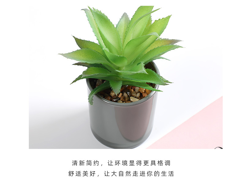 北欧风仿真款叶盆栽客厅装饰品办公室桌面迷你绿植小摆件厂家直销详情12