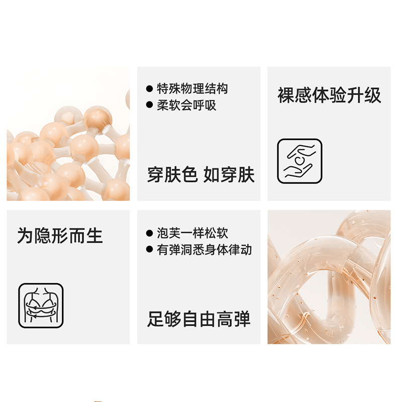幸家同款隐形无痕粉底液内衣女特调肤色无钢圈舒适白T不透文胸罩详情2