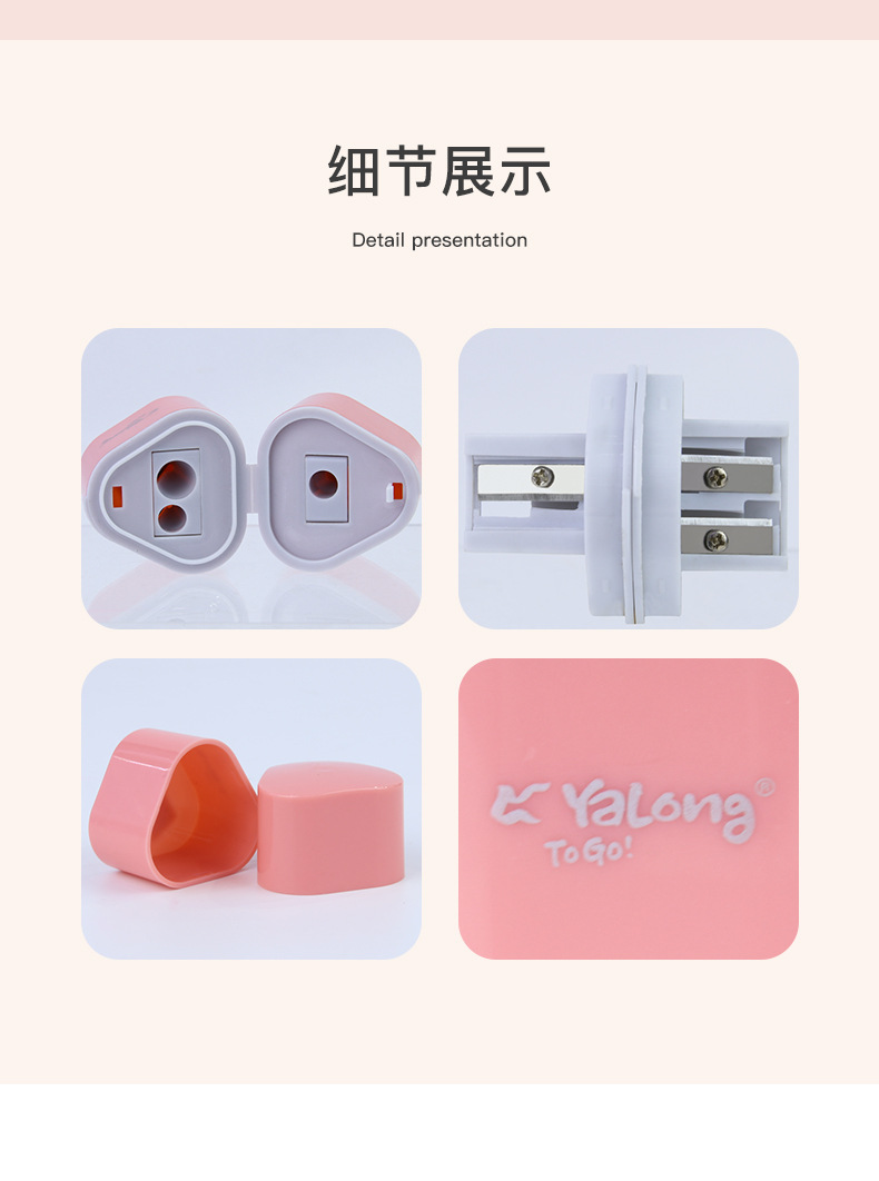 Cross-border factory direct sales triangular design double-hole pencil sharpener for primary school students with creative customization pic 6