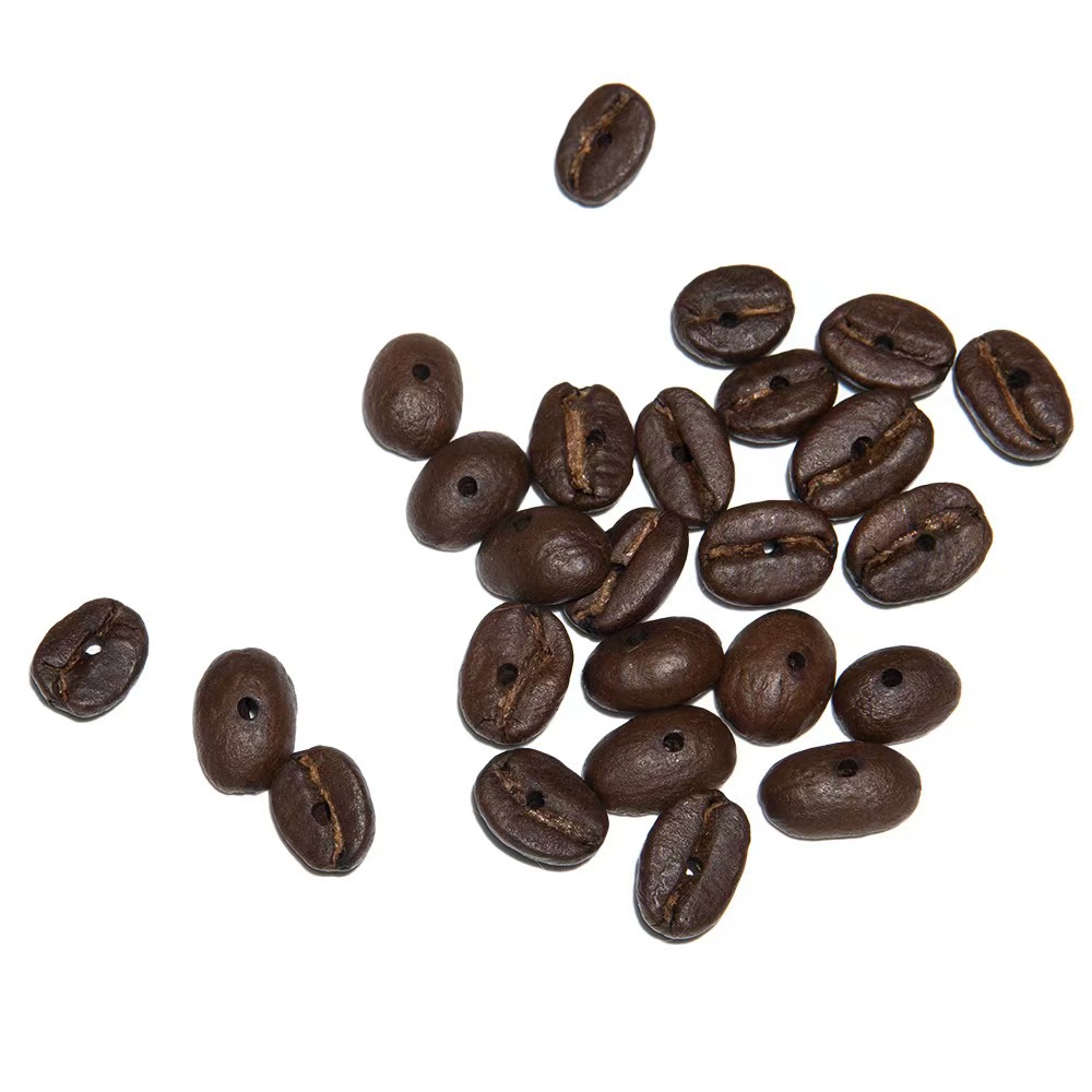 diy accessories with perforated natural coffee beans, spacer beads, loose beads, bracelets and strings, medium deep roasted round beads pic 4