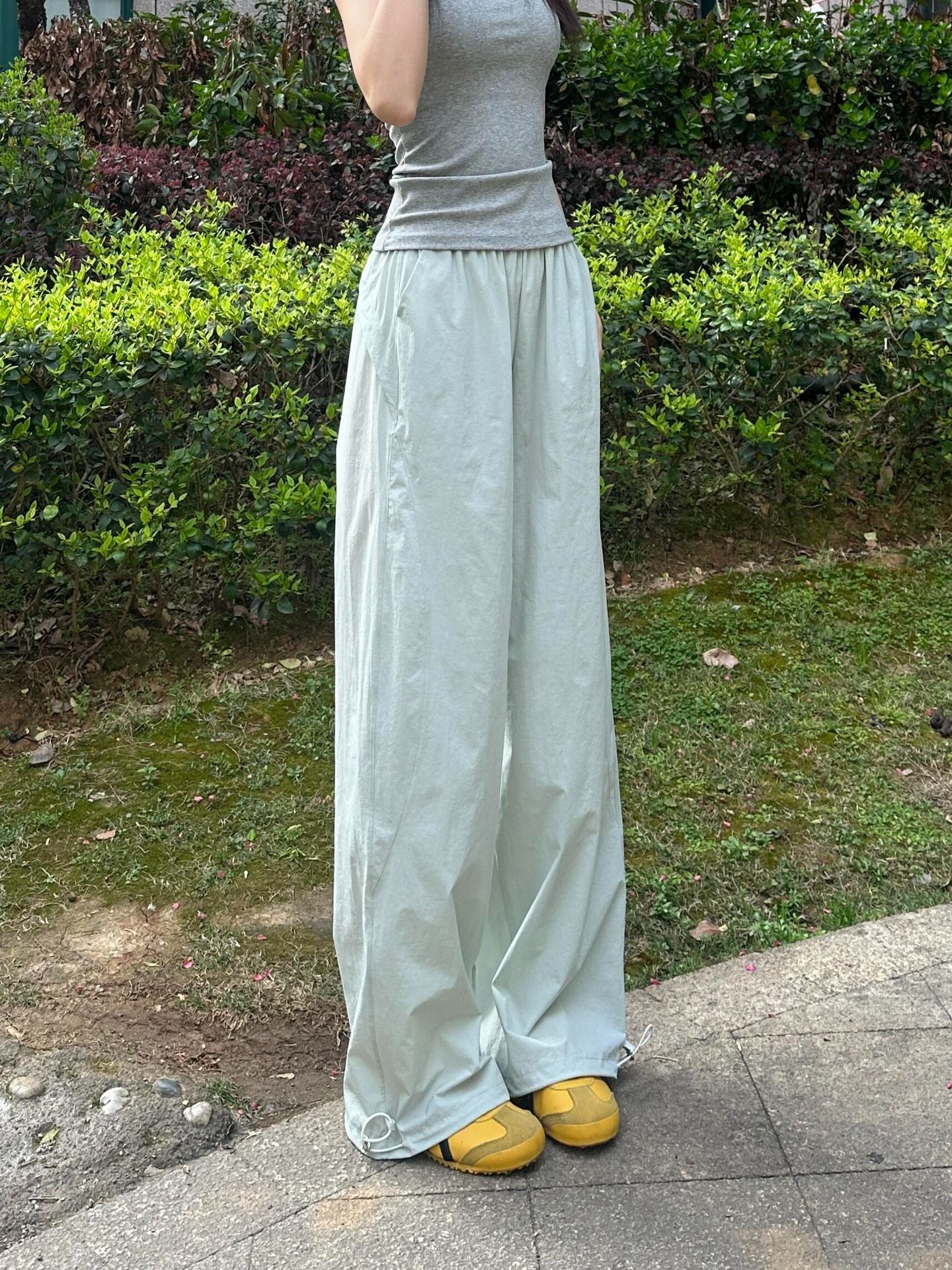 美式速干工装裤女夏季薄款2025新款酷飒风高腰直筒复古阔腿运动裤详情10