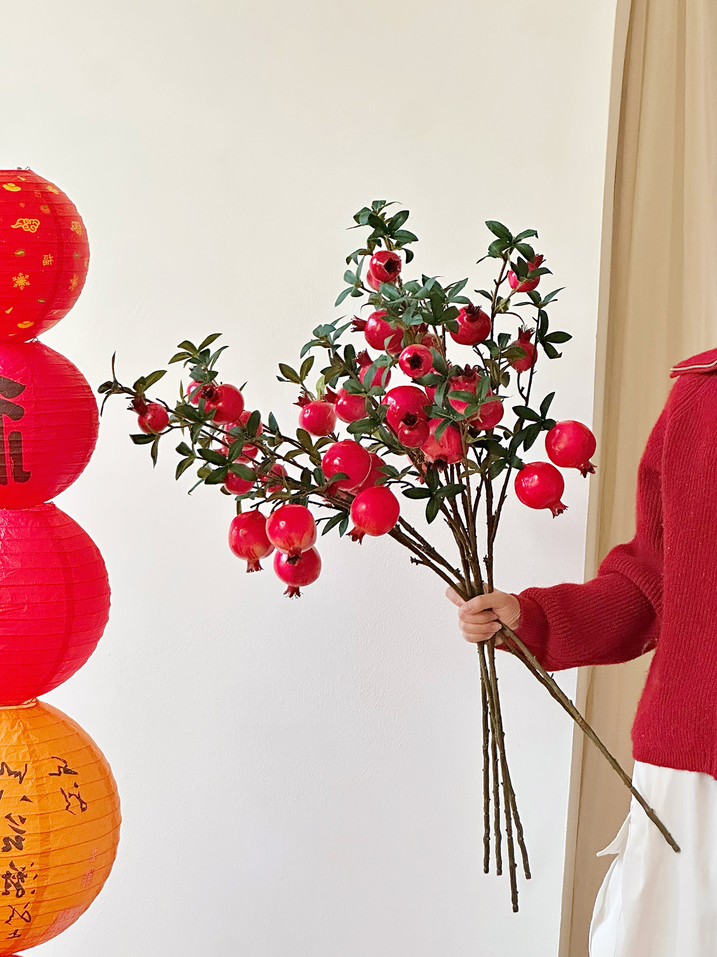 中式仿真石榴果实仿真花假花摆设年宵花喜庆过年客厅餐桌家居摆件详情3