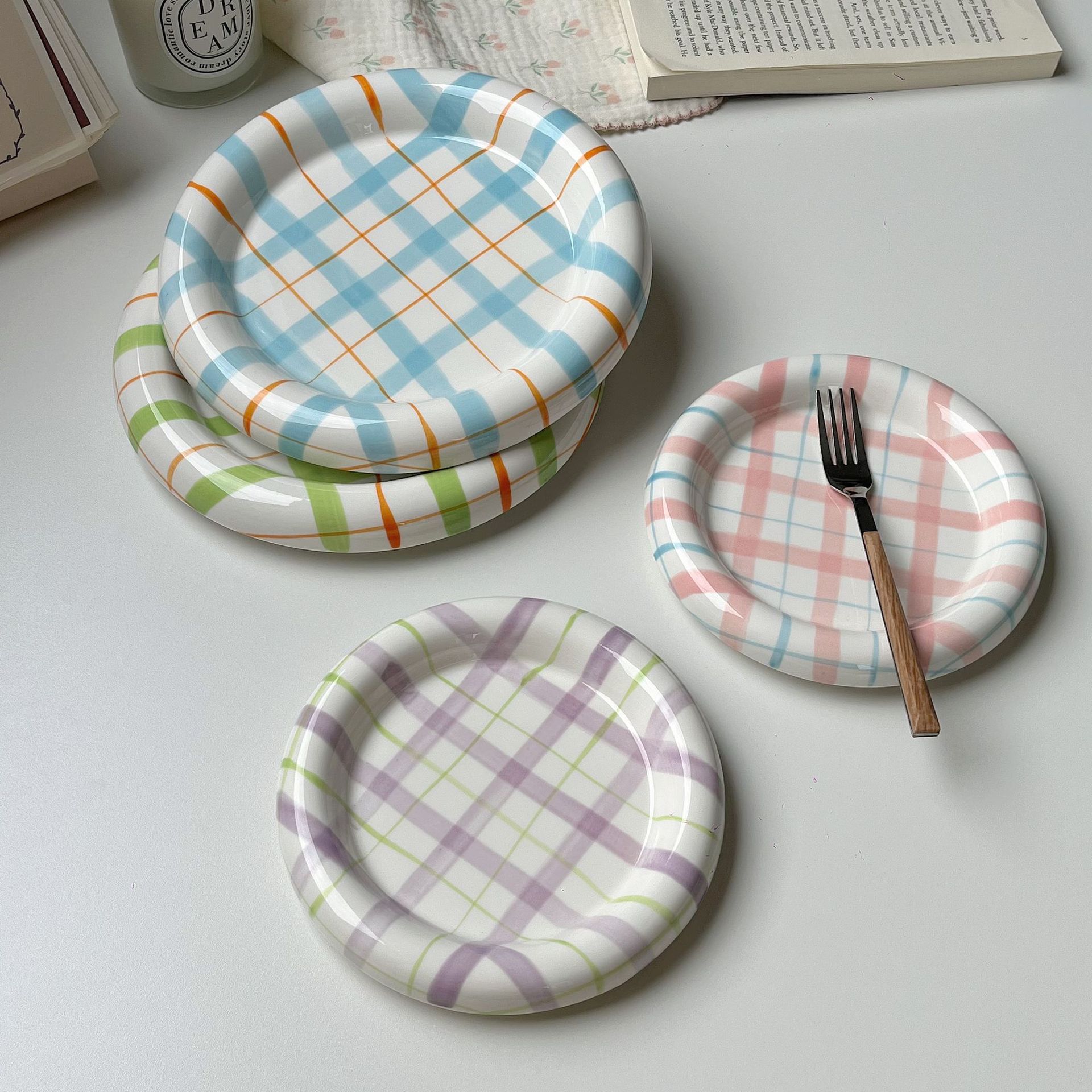Internet-famous dudu plate, ceramic plate, home high-end dining plate, Ins-style cake and dessert plate, afternoon tea Western dining plate pic 1