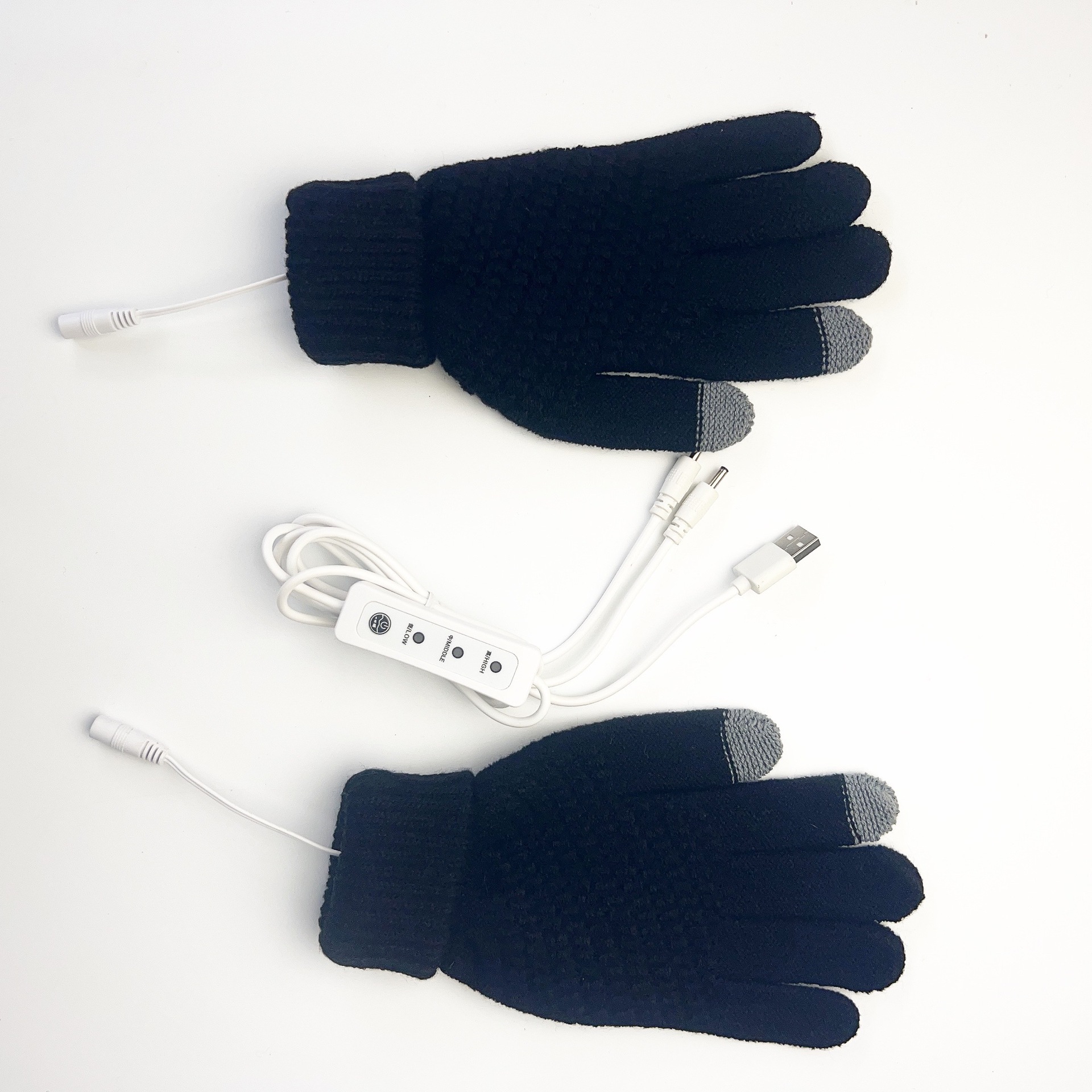 Cross-border exclusive USB electric heating gloves, 5-finger knitted teak long-sleeved, winter warmth, touch screen warmth, factory direct supply pic 8