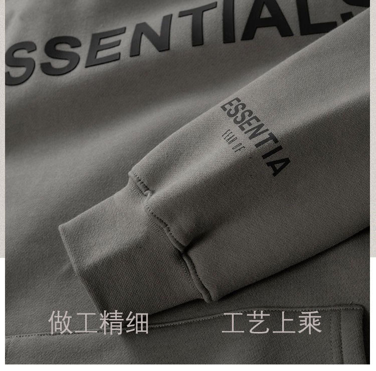 跨境460G重磅棉正确版ESS卫衣复线胸前字母高街FOG帽衫休闲卫衣男详情5