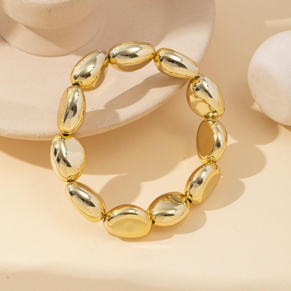Factory direct sales of cross-border best-selling irregular gold-plated CCB bracelets, fashionable and personalized jewelry, wholesale of European and American accessories pic 1