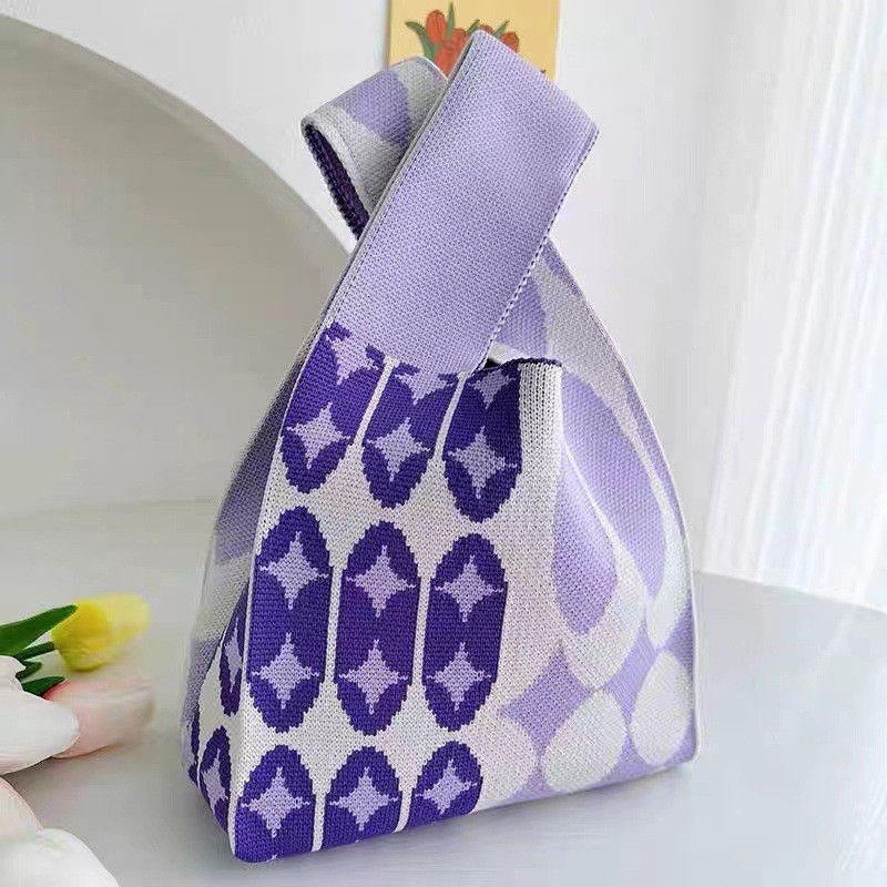 女士针织包多巴胺小包包手机包托特包针织包时尚卡通针织手提袋详情27