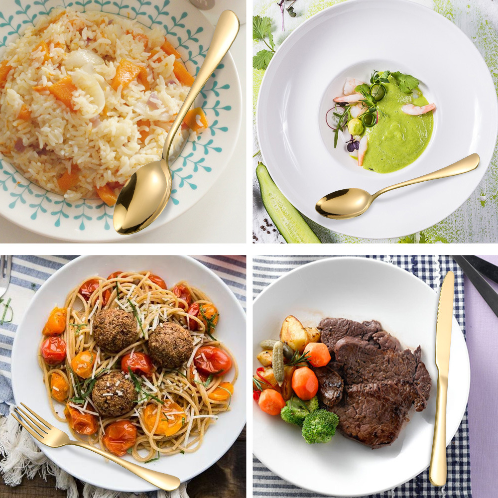 Cross-border Amazon 1010 stainless steel tableware 5 sets 20/30 pieces Western steak knife, fork and spoon set pic 11