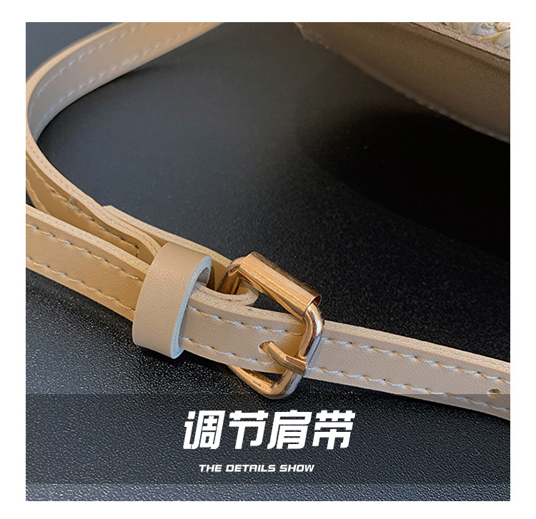 韩国ins草编织手提包夏季新款休闲度假女菜篮子单肩包撞色斜挎包详情6