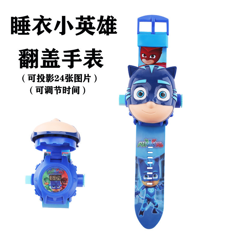跨境卡通儿童电子手表翻盖投影奥特蜘蛛侠三丽鸥库洛米礼品玩具详情15