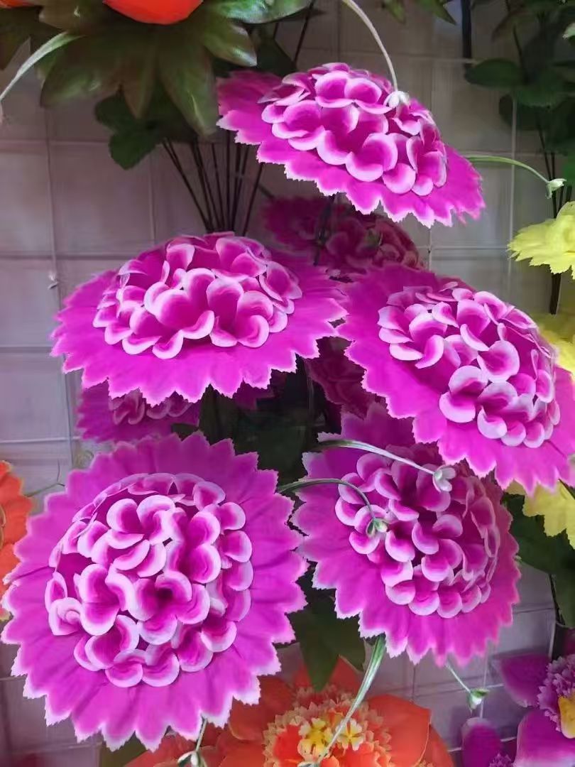 18公分太阳菊花片   清明花  仿真花  绢花塑料花假花祭祀花详情18