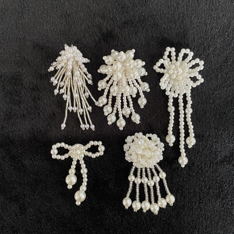 DIY three-dimensional pearl bow, hand-woven accessories, shoe flower brooches, bow ties, pendants, hair clips, hair accessories pic 5