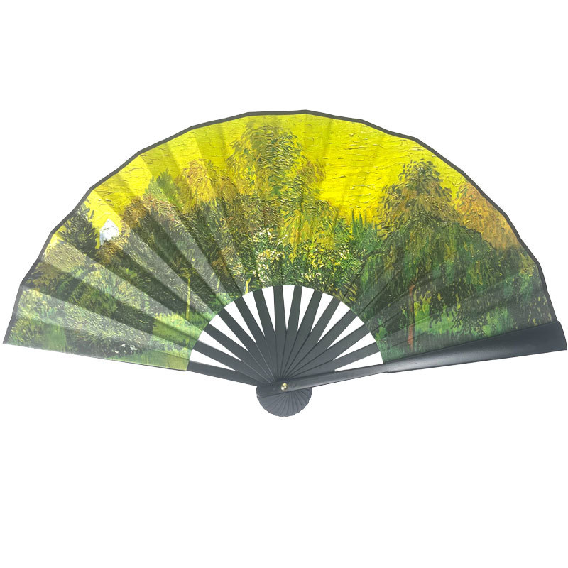 厂家直销新款8寸梵高的印象派风景画国潮风扇子地摊热卖扇子批发详情6