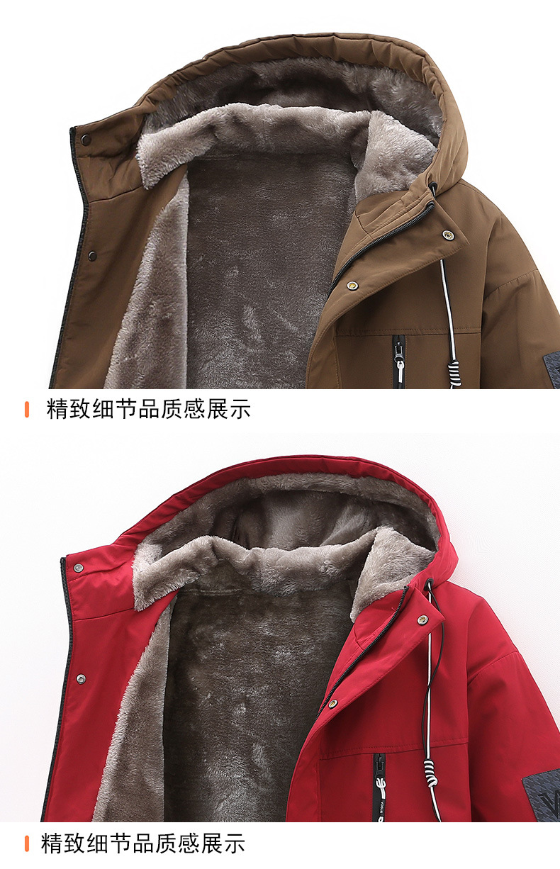 冬季外套男加绒加厚潮牌夹克男连帽宽松保暖棉服袄子青年派克服详情25