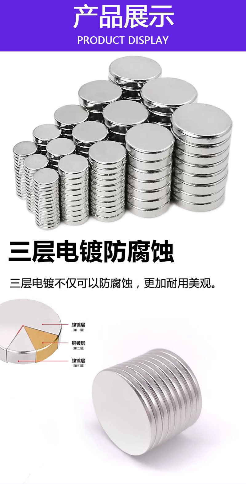 强力磁铁圆柱形磁铁鸡眼扣磨具logo标磁吸纽扣服饰箱包五金详情3