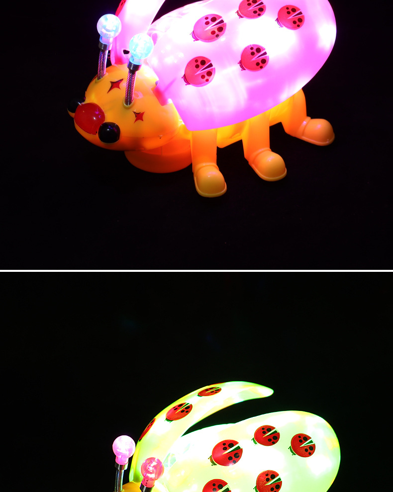 电动牵绳七星瓢虫抖音万向甲壳虫灯光音乐宝宝电动玩具夜市地摊详情10