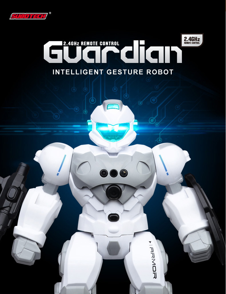 New cross-border programmable robot toy 2.4G wireless remote control gesture-sensing sound and light intelligent police model pic 1