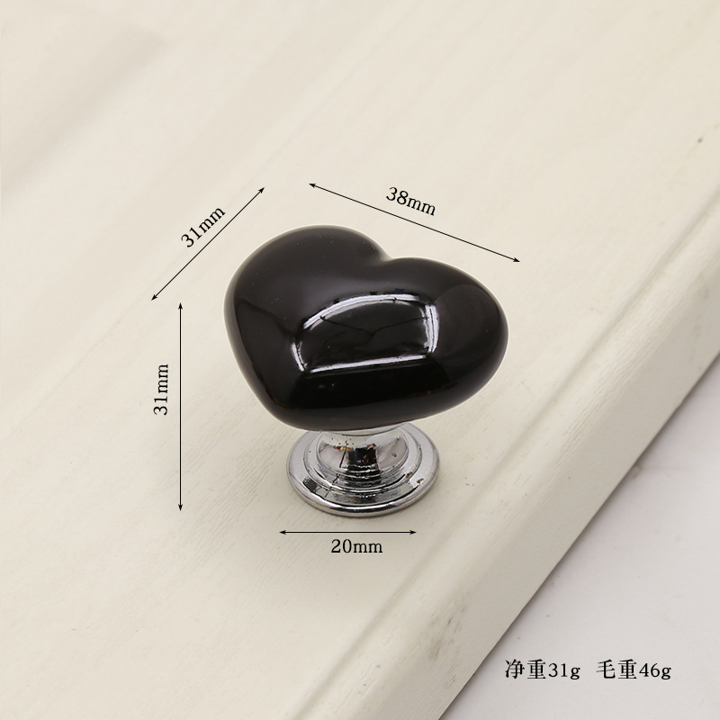 卡通儿童房拉手心形陶瓷拉手现代简约抽屉橱柜书柜电视柜鞋柜把手详情16