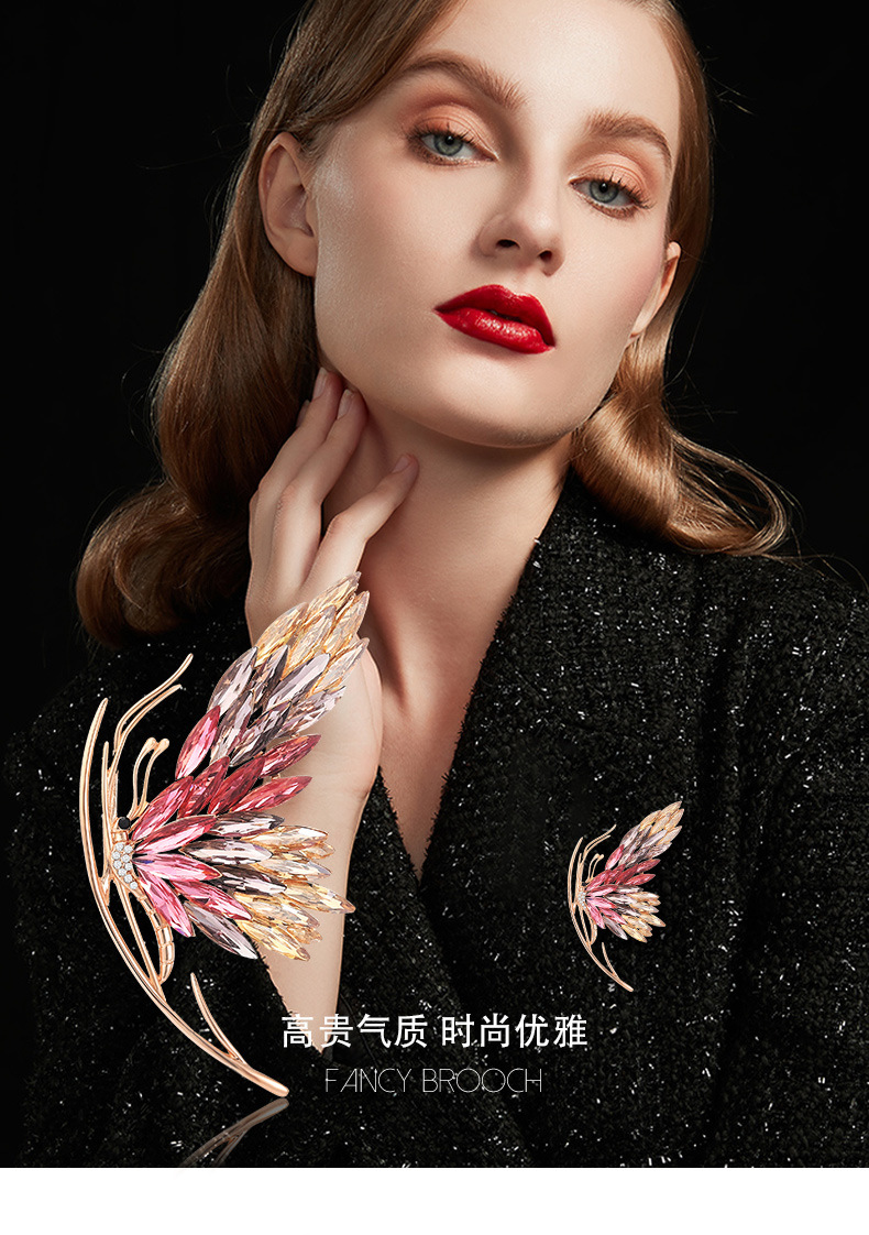 新款秋冬季高档法式渐变蝴蝶奥地利水晶优雅气质蝴蝶胸针胸花配饰详情10
