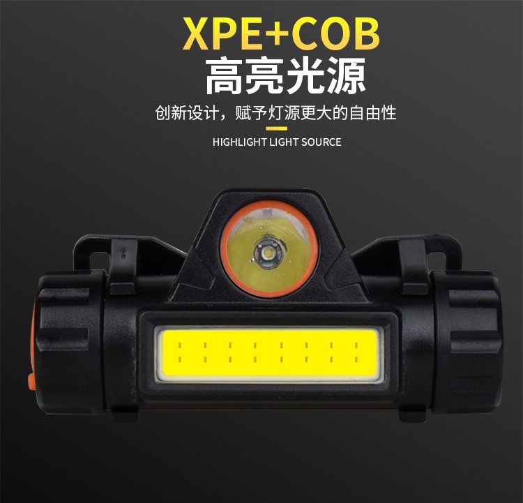 Faros multipropósito luz brillante LEDUSB linterna recargable imán COB luz de trabajo trekking pesca headset ultra brillante pic 8