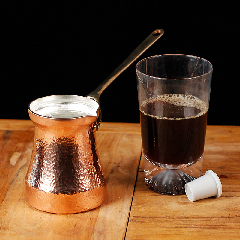 Turkish handcrafted coffee pot, popular open flame pure copper, original imported, hand-brewed pot with hanging ears, Italian style pic 17