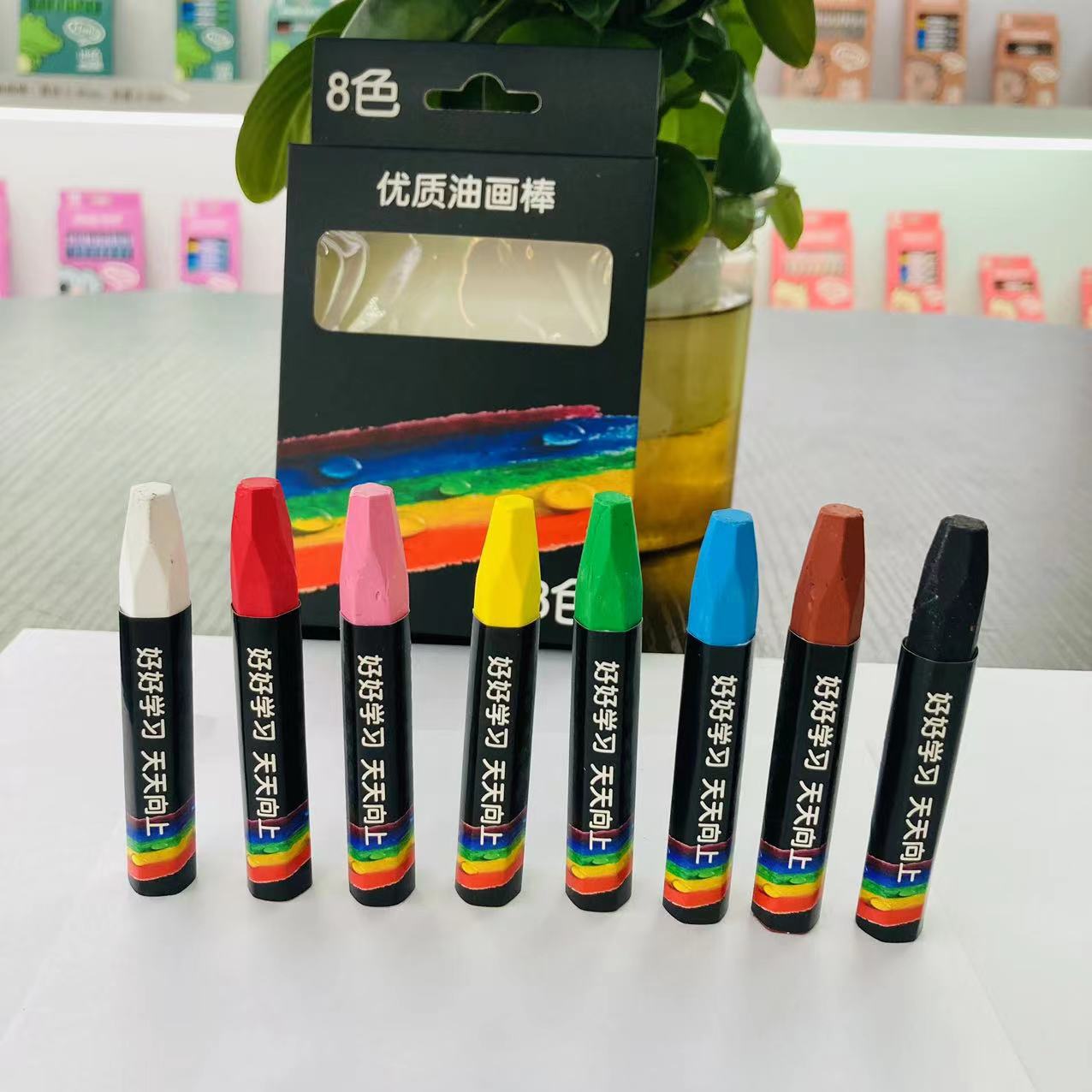 优质环保六角油画棒美术培训机构绘画班专用儿童叠色多彩油画棒笔详情2