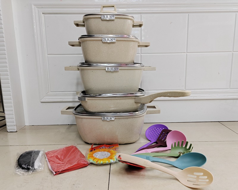 21PCS SET COOKWARE 21-piece set of non-stick soup pot set, Aluminum Pot set, tourmaline Pot set pic 10