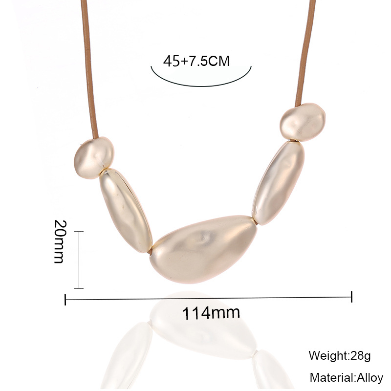 短项链亚马逊爆款跨境欧美精致几何形大气时尚镂空女士合金锁骨链详情4